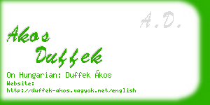 akos duffek business card